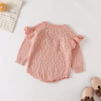 Load image into Gallery viewer, Baby Kid Girls Solid Color Crochet Rompers Wholesale 220817496
