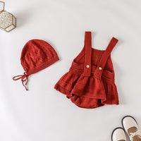 Load image into Gallery viewer, Baby Kid Girls Solid Color Crochet Rompers Wholesale 220817497
