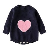 Load image into Gallery viewer, Baby Kid Girls Love heart Crochet Rompers Wholesale 220817498
