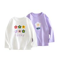 Load image into Gallery viewer, Baby Kid Girls Letters Flower Print Tops Wholesale 220817505

