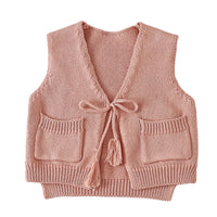 Load image into Gallery viewer, Baby Girls Solid Color Crochet Vests Waistcoats Wholesale 220817515
