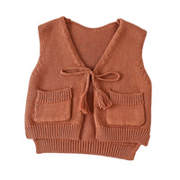 Load image into Gallery viewer, Baby Girls Solid Color Crochet Vests Waistcoats Wholesale 220817515
