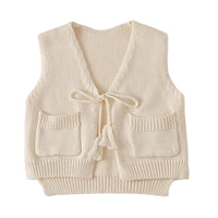 Load image into Gallery viewer, Baby Girls Solid Color Crochet Vests Waistcoats Wholesale 220817515
