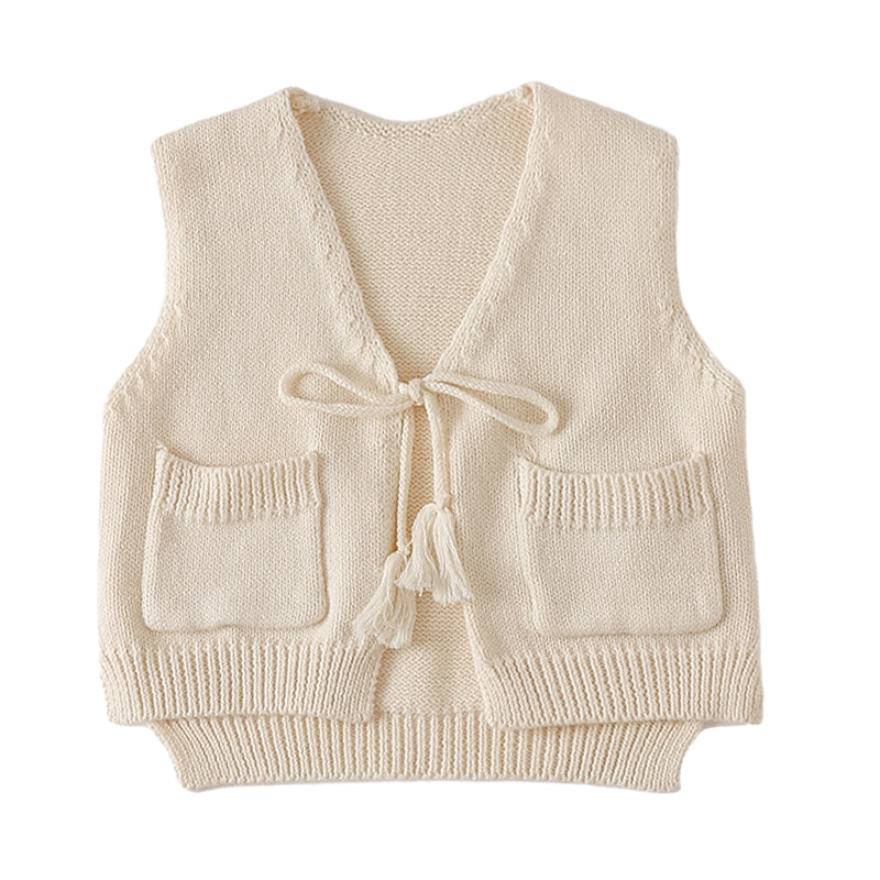 Baby Girls Solid Color Crochet Vests Waistcoats Wholesale 220817515