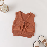 Load image into Gallery viewer, Baby Girls Solid Color Crochet Vests Waistcoats Wholesale 220817515
