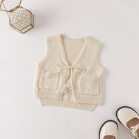 Load image into Gallery viewer, Baby Girls Solid Color Crochet Vests Waistcoats Wholesale 220817515
