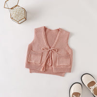 Load image into Gallery viewer, Baby Girls Solid Color Crochet Vests Waistcoats Wholesale 220817515
