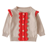 Load image into Gallery viewer, Baby Girls Color-blocking Crochet Cardigan Wholesale 220817516
