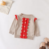 Load image into Gallery viewer, Baby Girls Color-blocking Crochet Cardigan Wholesale 220817516
