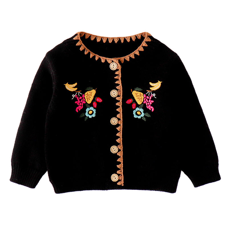 Baby Girls Flower Crochet Embroidered Cardigan Wholesale 220817517