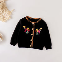 Load image into Gallery viewer, Baby Girls Flower Crochet Embroidered Cardigan Wholesale 220817517
