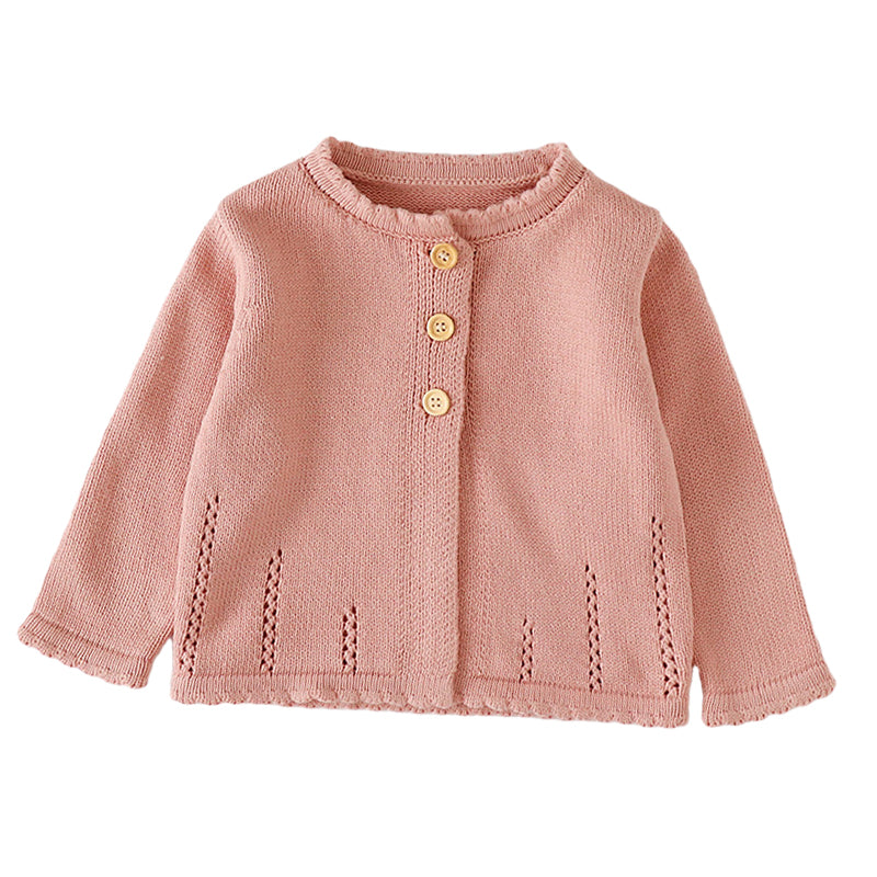 Baby Girls Solid Color Cardigan Wholesale 220817520