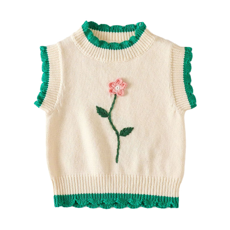 Baby Girls Flower Crochet Vests Waistcoats Wholesale 220817535