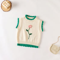 Load image into Gallery viewer, Baby Girls Flower Crochet Vests Waistcoats Wholesale 220817535
