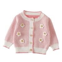 Load image into Gallery viewer, Baby Girls Flower Crochet Cardigan Wholesale 220817544
