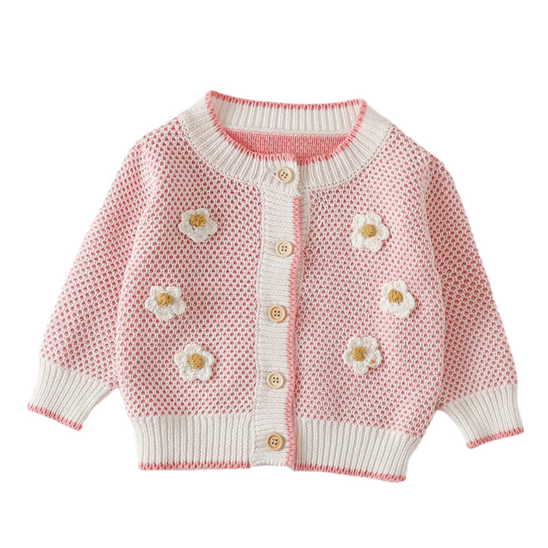 Baby Girls Flower Crochet Cardigan Wholesale 220817544