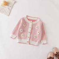Load image into Gallery viewer, Baby Girls Flower Crochet Cardigan Wholesale 220817544
