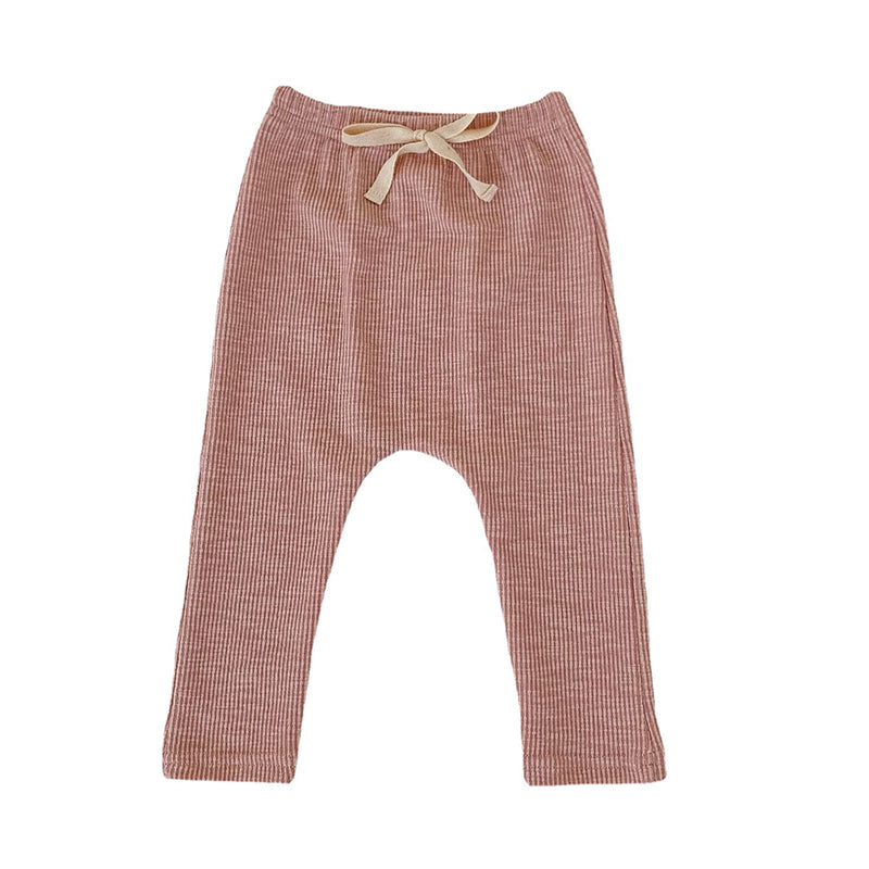 Baby Unisex Solid Color Muslin&Ribbed Pants Wholesale 220817551