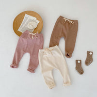 Load image into Gallery viewer, Baby Unisex Solid Color Muslin&amp;Ribbed Pants Wholesale 220817551
