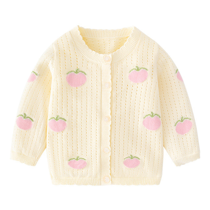 Baby Kid Girls Fruit Crochet Cardigan Wholesale 220817556