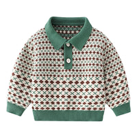 Load image into Gallery viewer, Baby Kid Boys Checked Crochet Sweaters Wholesale 220817557
