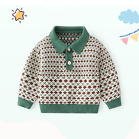 Load image into Gallery viewer, Baby Kid Boys Checked Crochet Sweaters Wholesale 220817557
