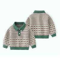 Load image into Gallery viewer, Baby Kid Boys Checked Crochet Sweaters Wholesale 220817557
