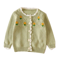 Load image into Gallery viewer, Baby Girls Flower Crochet Embroidered Cardigan Wholesale 220817563
