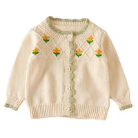 Load image into Gallery viewer, Baby Girls Flower Crochet Embroidered Cardigan Wholesale 220817563
