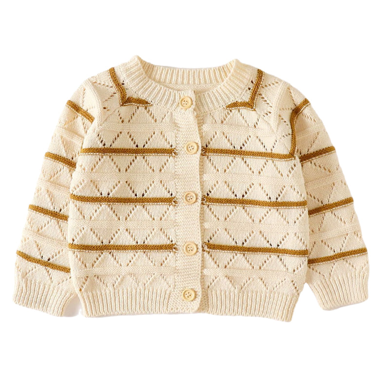 Baby Girls Striped Crochet Cardigan Wholesale 220817565