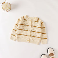 Load image into Gallery viewer, Baby Girls Striped Crochet Cardigan Wholesale 220817565
