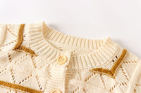 Load image into Gallery viewer, Baby Girls Striped Crochet Cardigan Wholesale 220817565
