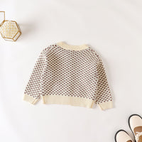 Load image into Gallery viewer, Baby Girls Houndstooth Crochet Cardigan Wholesale 220817566
