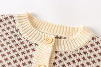 Load image into Gallery viewer, Baby Girls Houndstooth Crochet Cardigan Wholesale 220817566
