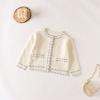 Load image into Gallery viewer, Baby Girls Solid Color Cardigan And Rompers Wholesale 220817578
