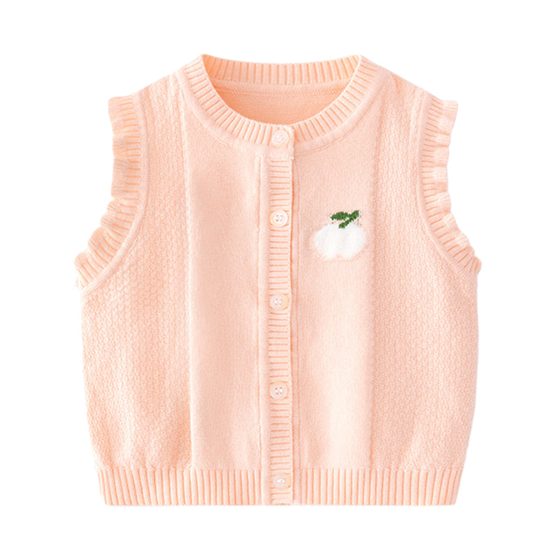 Baby Kid Girls Fruit Embroidered Vests Waistcoats Wholesale 220817588