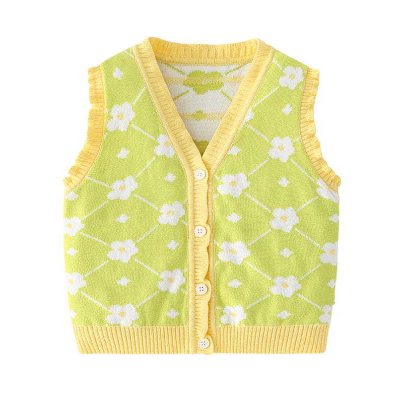Baby Kid Girls Flower Print Vests Waistcoats Wholesale 220817590