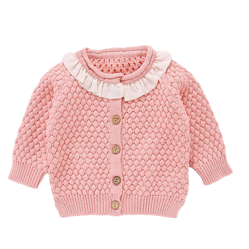 Baby Girls Solid Color Cardigan Wholesale 22081761