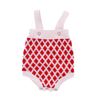 Load image into Gallery viewer, Baby Girls Checked Crochet Cardigan And Rompers Wholesale 22081771
