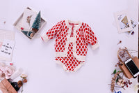 Load image into Gallery viewer, Baby Girls Checked Crochet Cardigan And Rompers Wholesale 22081771
