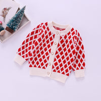 Load image into Gallery viewer, Baby Girls Checked Crochet Cardigan And Rompers Wholesale 22081771
