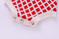 Load image into Gallery viewer, Baby Girls Checked Crochet Cardigan And Rompers Wholesale 22081771
