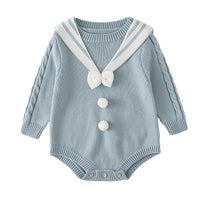 Load image into Gallery viewer, Baby Girls Bow Crochet Rompers Wholesale 22081778
