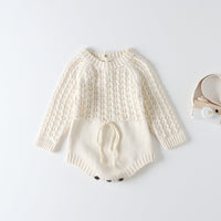 Load image into Gallery viewer, Baby Girls Solid Color Crochet Rompers Wholesale 22081786
