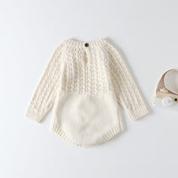 Load image into Gallery viewer, Baby Girls Solid Color Crochet Rompers Wholesale 22081786
