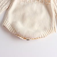 Load image into Gallery viewer, Baby Girls Solid Color Crochet Rompers Wholesale 22081786
