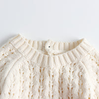 Load image into Gallery viewer, Baby Girls Solid Color Crochet Rompers Wholesale 22081786
