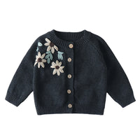 Load image into Gallery viewer, Baby Girls Flower Crochet Embroidered Cardigan Wholesale 22081787
