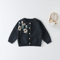 Load image into Gallery viewer, Baby Girls Flower Crochet Embroidered Cardigan Wholesale 22081787
