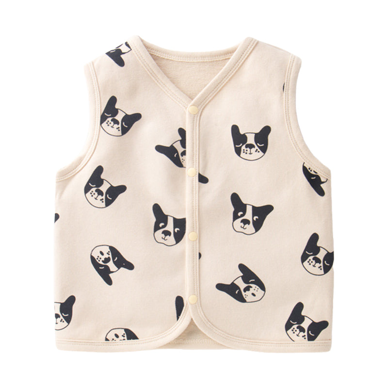 Baby Kid Unisex Cartoon Print Vests Waistcoats Wholesale 22081909